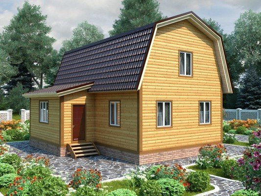 Дом из бруса 6х9 с тамбуром №47